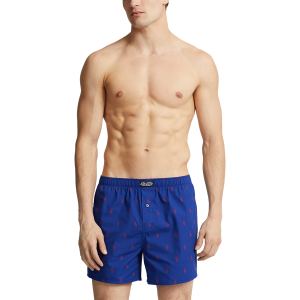 Heritage Royal/Red Classic Woven Cotton Pony Boxer Polo Ralph Lauren 2