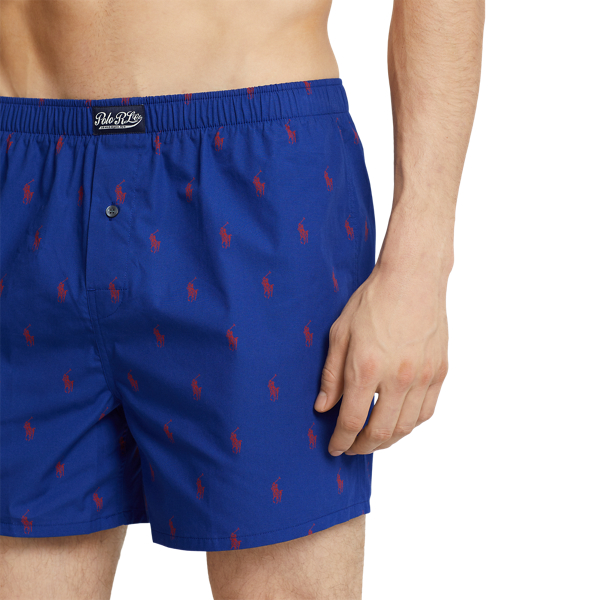 Heritage Royal/Red Classic Woven Cotton Pony Boxer Polo Ralph Lauren 4