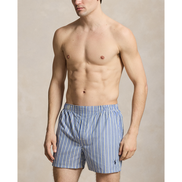 Navy/Blue Stripe Classic Woven Cotton Boxer 3-Pack Polo Ralph Lauren 2