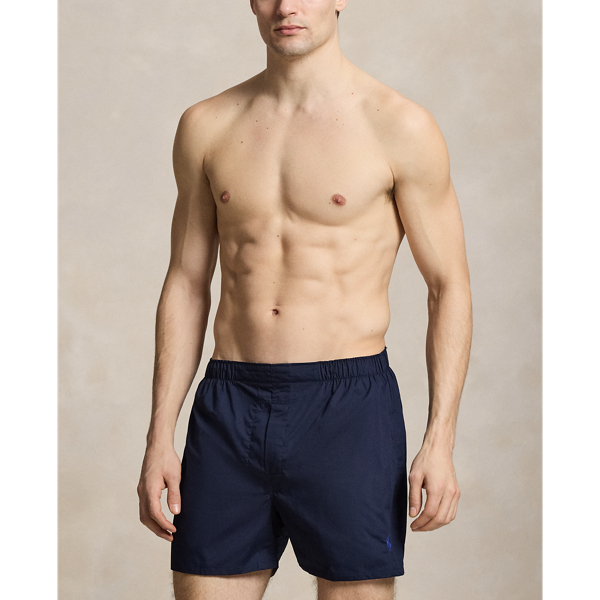 Navy/Blue Stripe Classic Woven Cotton Boxer 3-Pack Polo Ralph Lauren 5