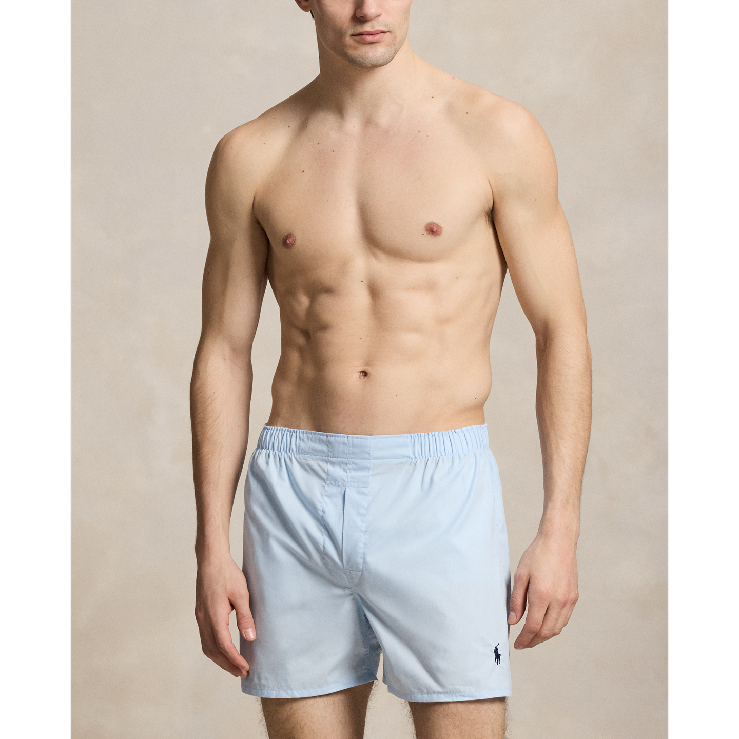 Polo Ralph Lauren Classic Woven Cotton Boxer 3-Pack, цвет: Синий / Белый — фото 1