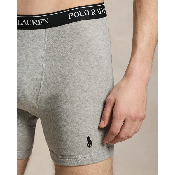 Grey/Red/Black Cotton Wicking Boxer Brief 3-Pack Polo Ralph Lauren 3