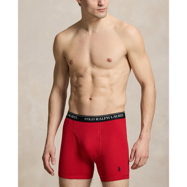 Grey/Red/Black Cotton Wicking Boxer Brief 3-Pack Polo Ralph Lauren 5