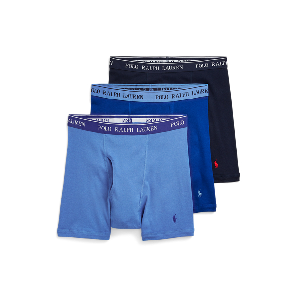 Blue Assorted Cotton Wicking Boxer Brief 3-Pack Polo Ralph Lauren 1