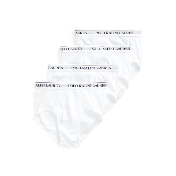 White Cotton Wicking Mid-Rise Brief 4-Pack Polo Ralph Lauren 1