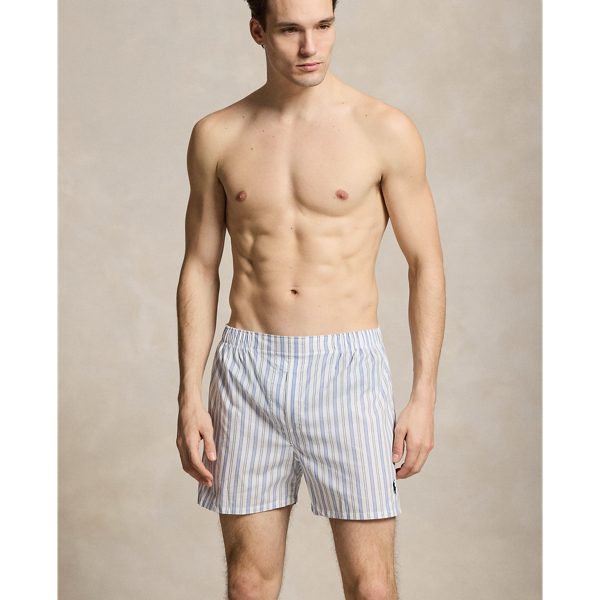 Grey/Blue Classic Woven Cotton Boxer 5-Pack Polo Ralph Lauren 5