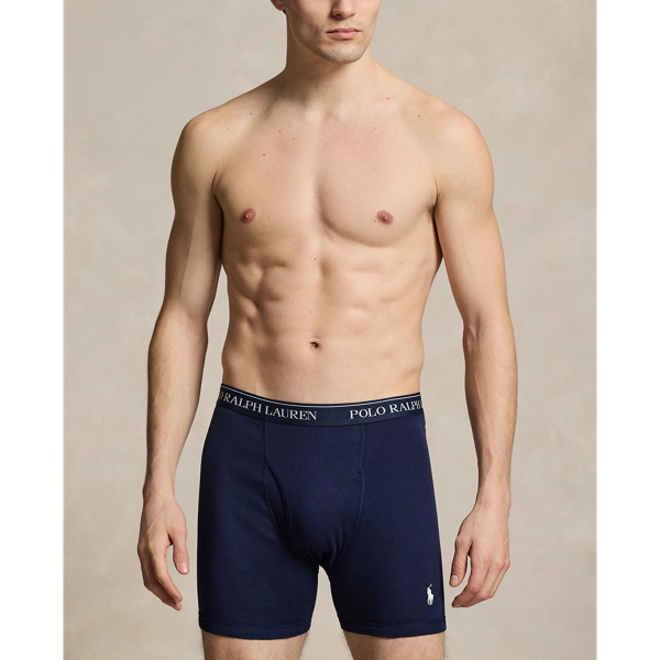 Blue/Grey/Red Cotton Wicking Boxer Brief 5-Pack Polo Ralph Lauren 5
