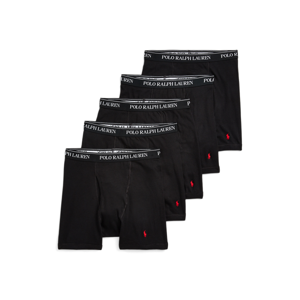 Black Cotton Wicking Boxer Brief 5-Pack Polo Ralph Lauren 1