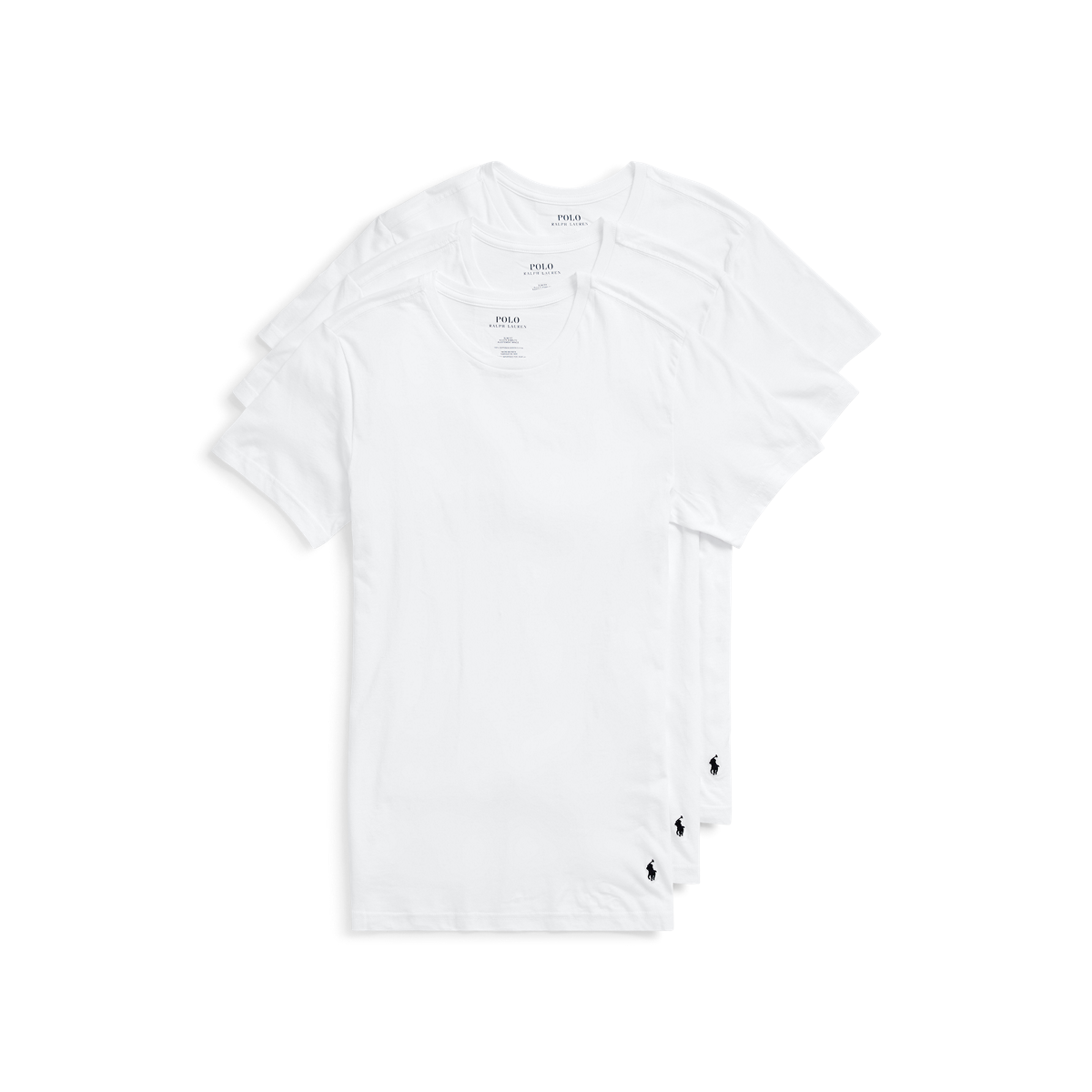 3 Polo Ralph Lauren SLIM FIT Crews Cotton T-Shirts Crew Neck