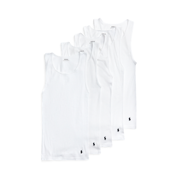 White Classic Fit Wicking Tank 5-Pack Polo Ralph Lauren 1