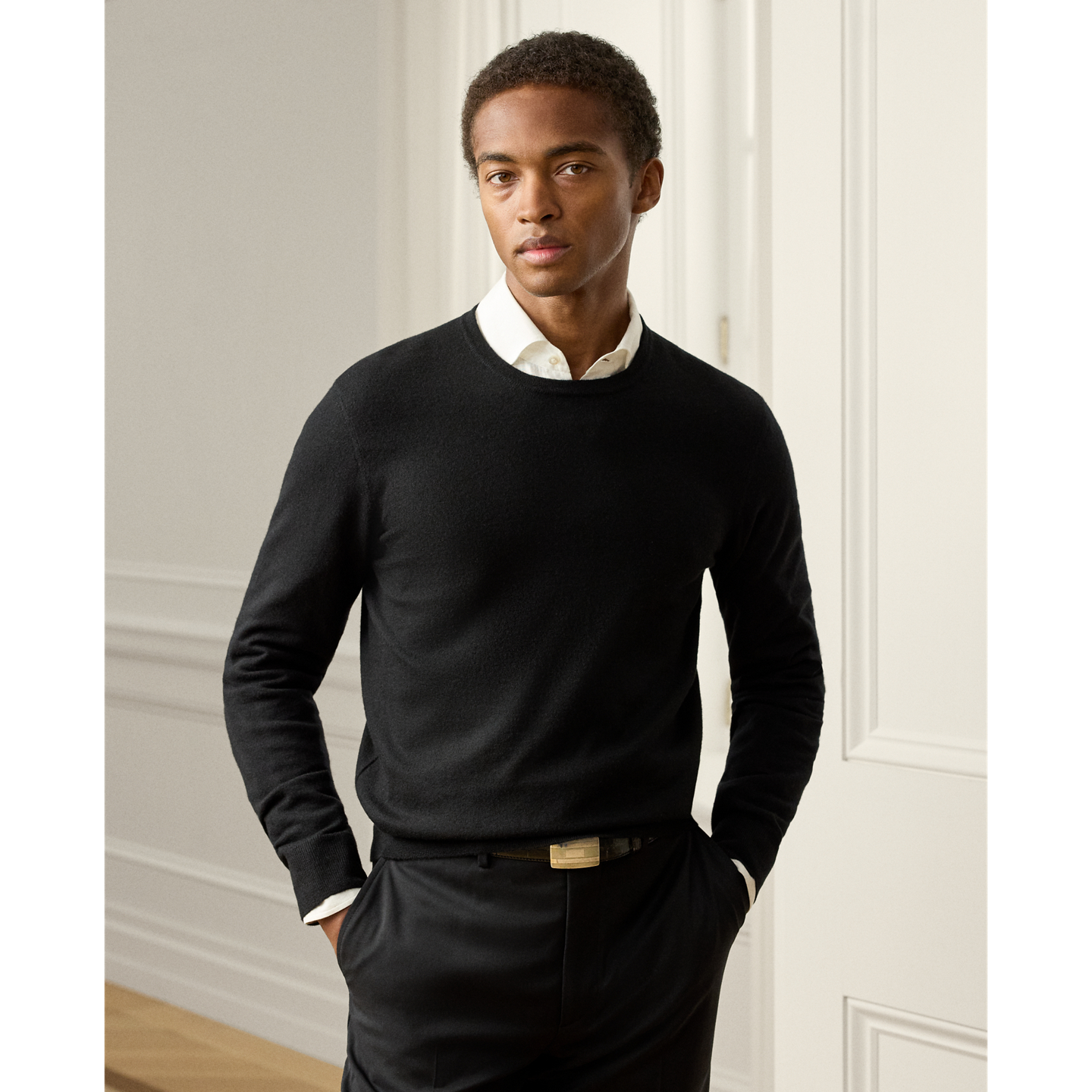 Мужской свитер Ralph Lauren Cashmere Crewneck, цвет: Чёрный — фото 4