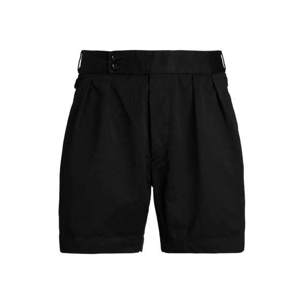 Black Hand-Tailored Cotton-Linen Short Purple Label 2