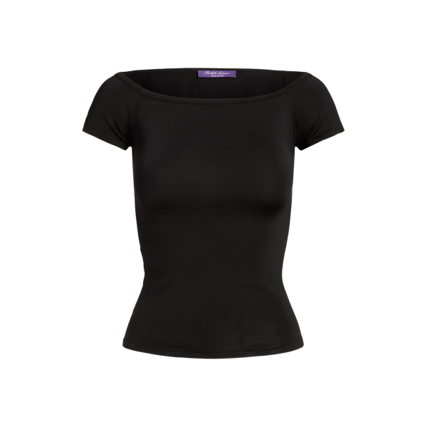 Silk-Plaited Jersey Off-the-Shoulder Top Ralph Lauren Collection 1