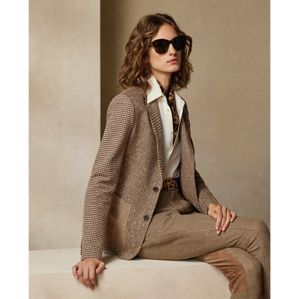 Ralph lauren tweed blazer womens best sale