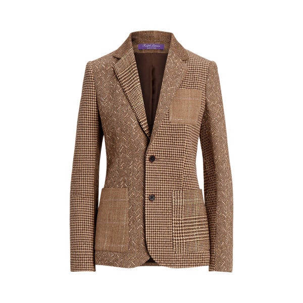 Casaco tweed com aplica&ccedil;&otilde;es Kamryn Ralph Lauren Collection em 1