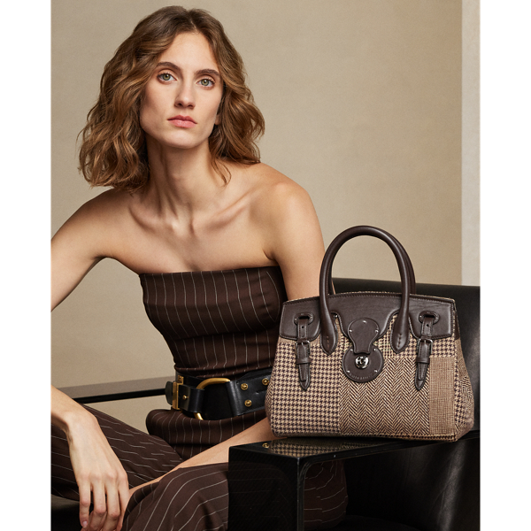 Brown Multi Soft Ricky 27 Patchwork Bag Ralph Lauren Collection 7