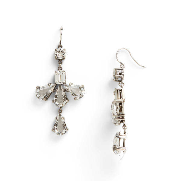 Grey Teardrop Crystal Drop Earrings Ralph Lauren Collection 2