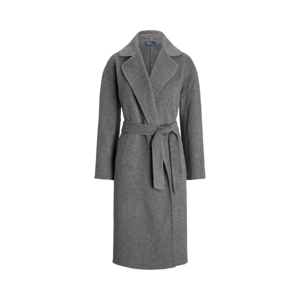 Wool Blend Wrap Coat