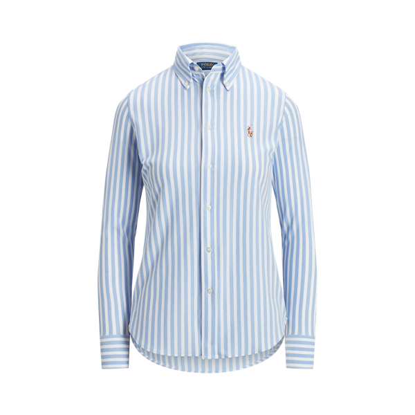 Striped Knit Oxford Cotton Shirt