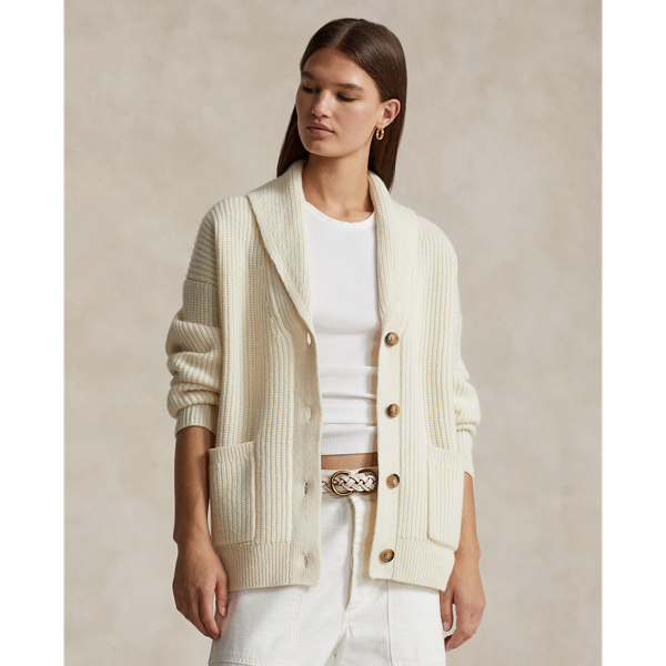 Shawl Collar Wool Cashmere Cardigan