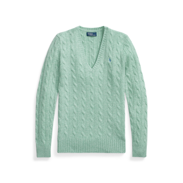 Pullover mit V-Ausschnitt und Zopfmuster Polo Ralph Lauren in 1