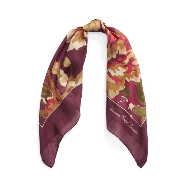 Courtney Floral Silk-Blend Square Scarf Lauren 1