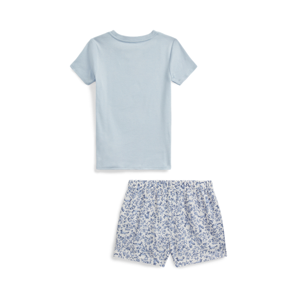 Chic Cream Cotton Tee & Flannel Short Sleep Set Girls 7-16 2