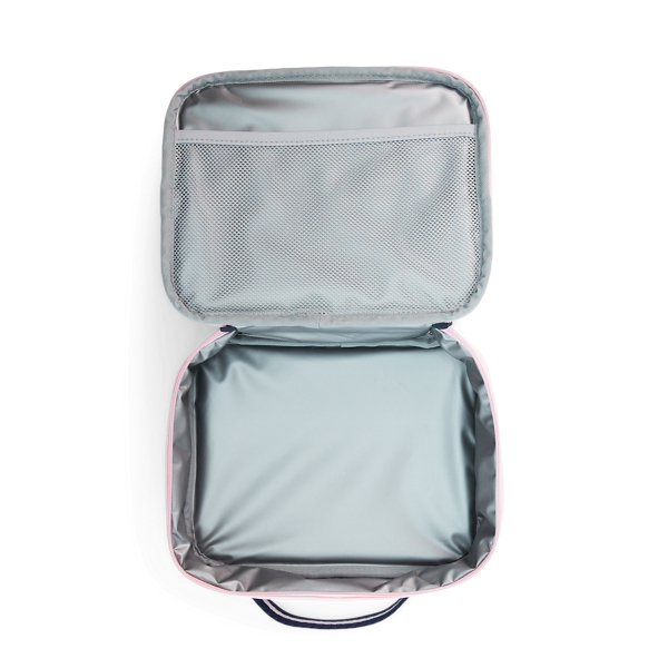 White / Multi Color-Blocked Backpack & Lunch Tote Set Girls 8