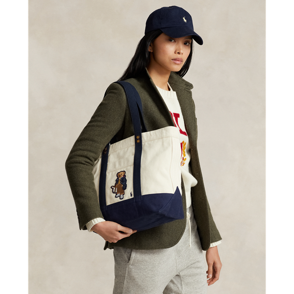 Canvas Medium Polo Bear Tote for Women Ralph Lauren UK