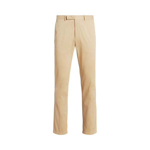 Pantalon chino stretch teint en pi&egrave;ce