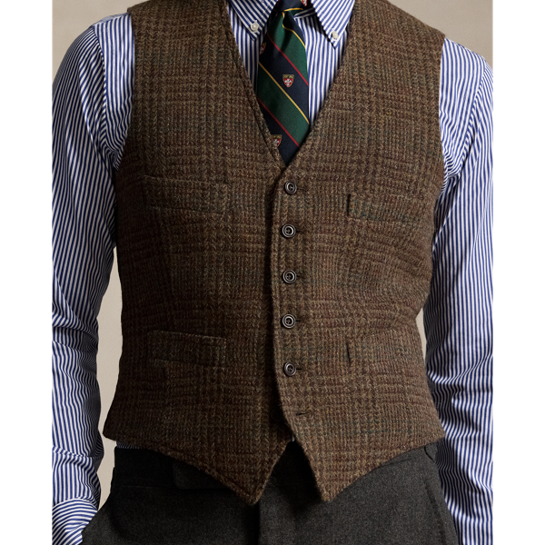 Karierte Wolltweed-Weste Polo Ralph Lauren in Braunes Loden/Multi 6