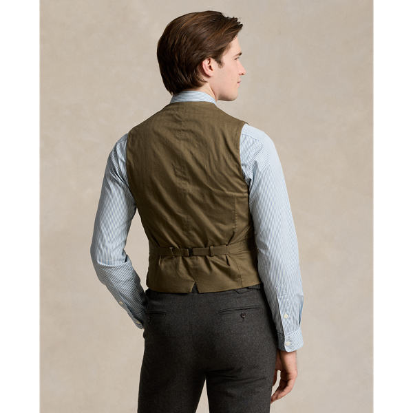 Brown/Loden/Green Rust Plaid Wool Tweed Waistcoat Polo Ralph Lauren 5