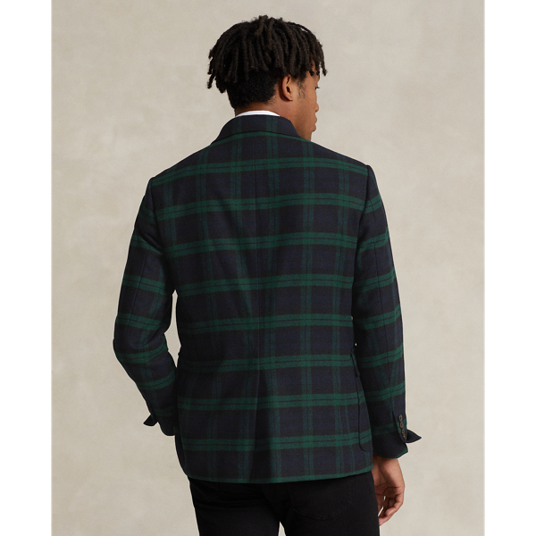 Black plaid sport coat sale