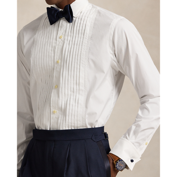White Custom Fit French Cuff Tuxedo Shirt Polo Ralph Lauren 6