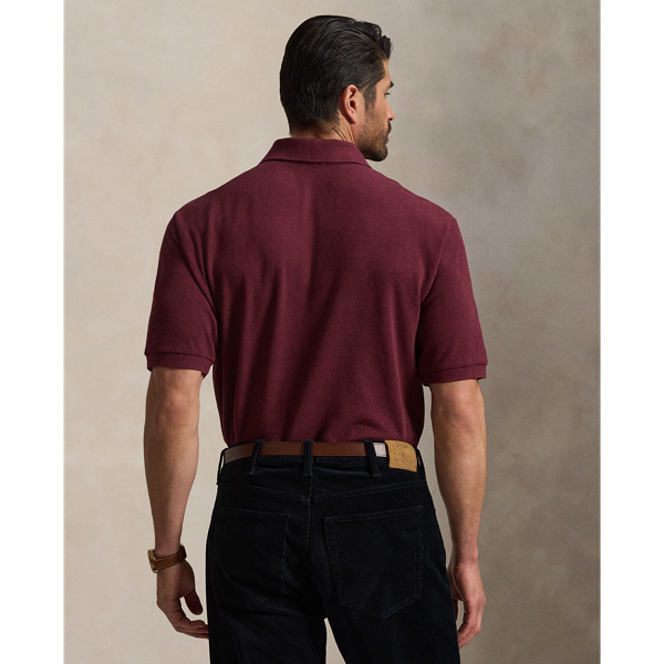 Spring Wine Heather The Iconic Mesh Polo Shirt Big & Tall 5