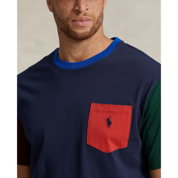 Cruise Navy Multi Color-Blocked Pocket T-Shirt Big & Tall 6