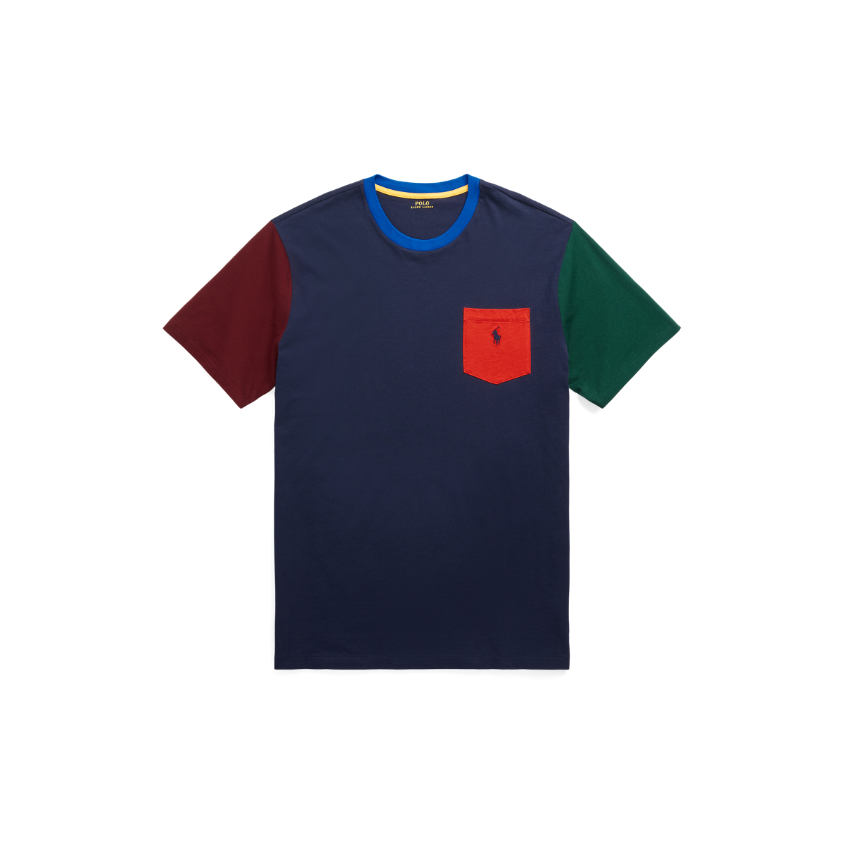 Color Blocked Pocket T Shirt