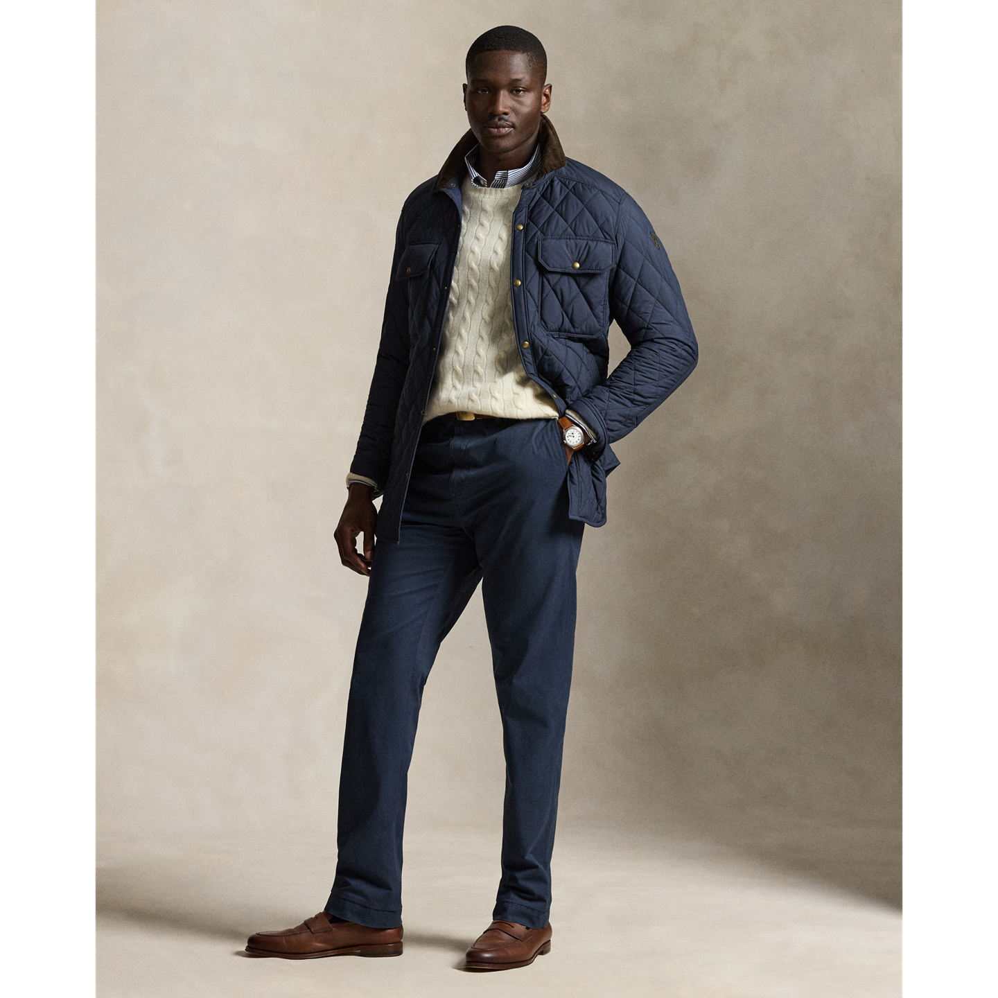 Мужской свитер Ralph Lauren Cable-Knit Wool-Cashmere, цвет: Кремовый — фото 1