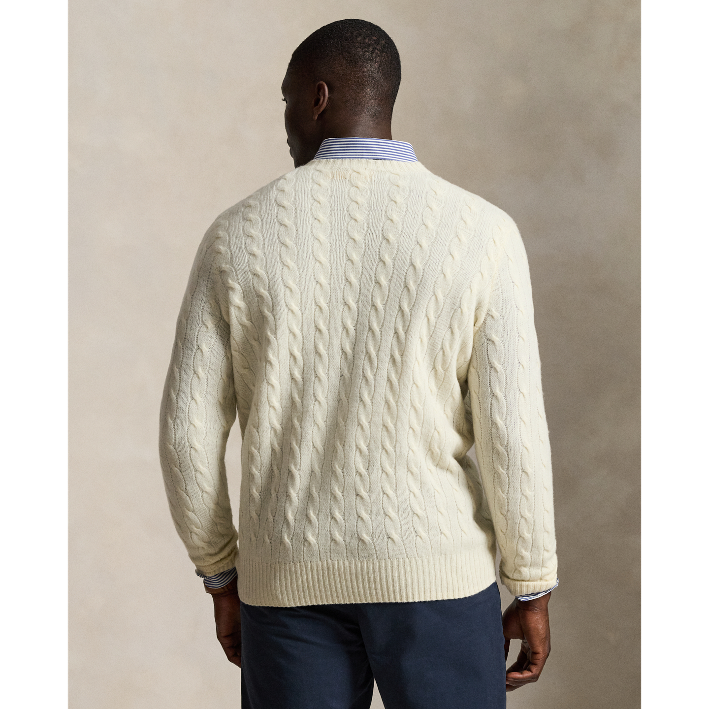 Мужской свитер Ralph Lauren Cable-Knit Wool-Cashmere, цвет: Кремовый — фото 2