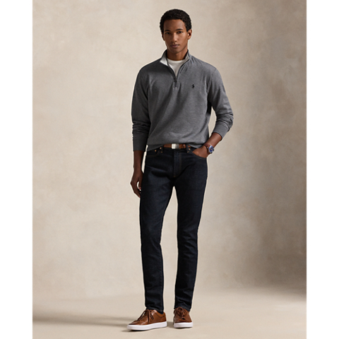 Мужской свитер Ralph Lauren Luxury Jersey Quarter-Zip Pullover, цвет: Меланжевый