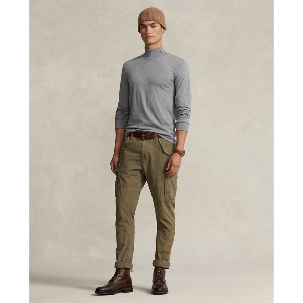 Steel Heather Soft Cotton Mockneck Shirt Polo Ralph Lauren 4