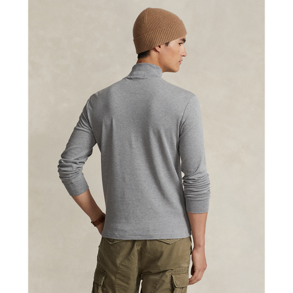 Steel Heather Soft Cotton Mockneck Shirt Polo Ralph Lauren 5