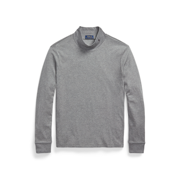 Steel Heather Soft Cotton Mockneck Shirt Polo Ralph Lauren 2