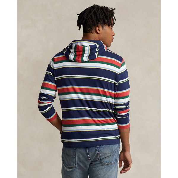 Newport Navy Multi Striped Jersey Hooded T-Shirt Polo Ralph Lauren 5