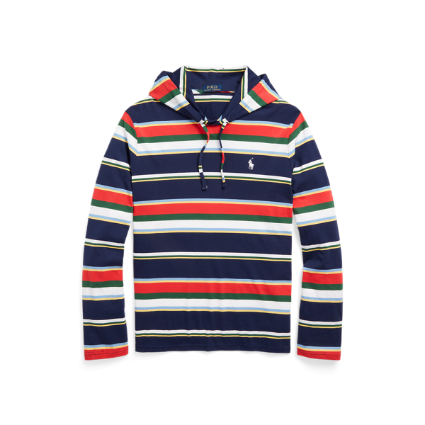 Newport Navy Multi Striped Jersey Hooded T-Shirt Polo Ralph Lauren 2