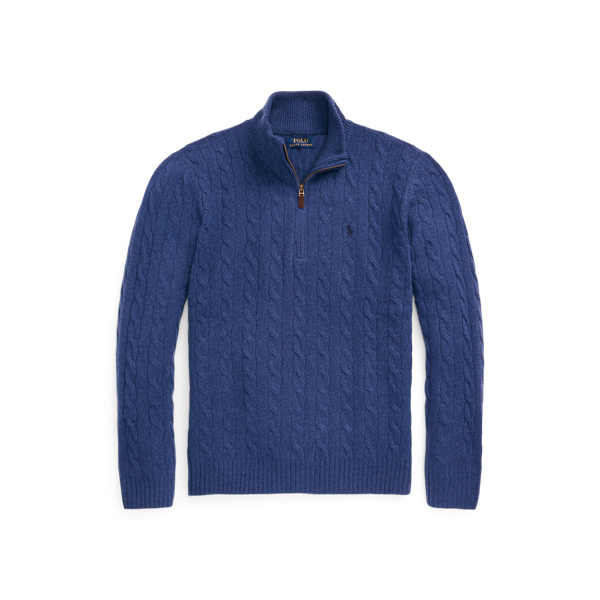 Cable-Knit Cotton Polo-Collar Sweater