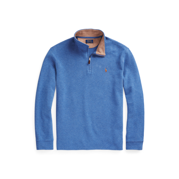 Blue Heather Estate-Rib Quarter-Zip Pullover Polo Ralph Lauren for fall 2