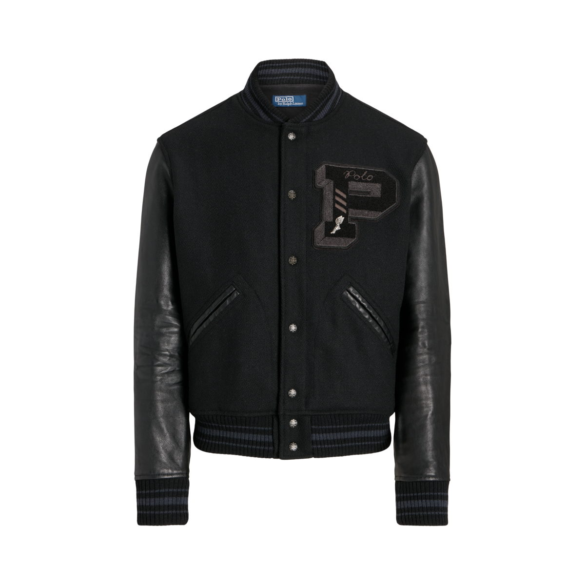 Letterman jacket black best sale