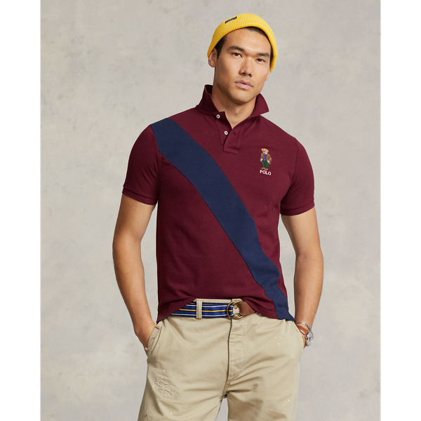 Custom Slim Fit Polo Bear Polo Shirt for Men Ralph Lauren PY