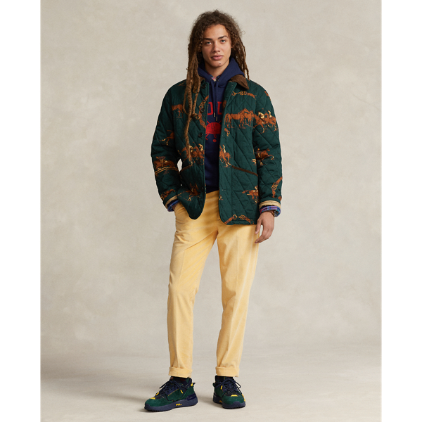 Equestrian Print Twill Barn Coat